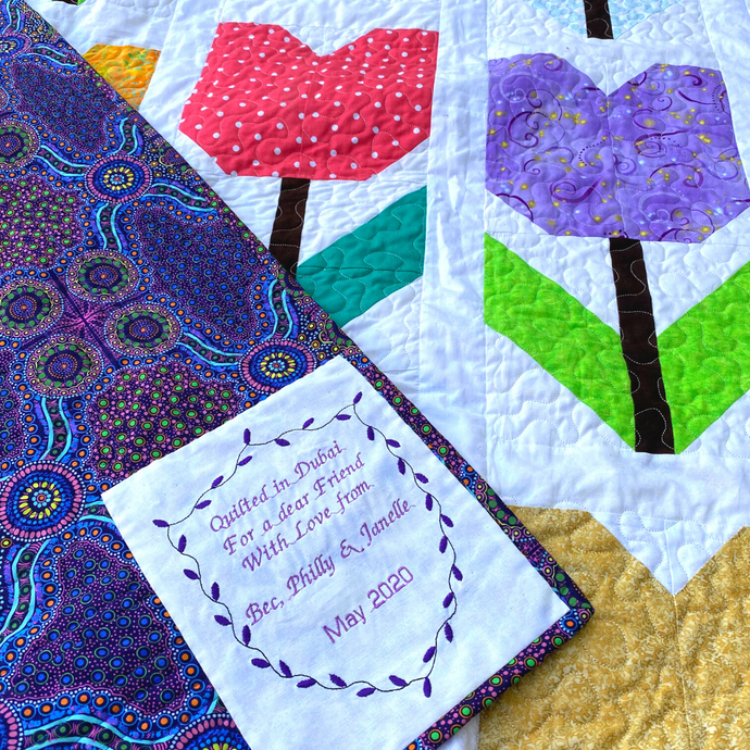 Totally Tulips Quilt - A Farewell Gift and a great Stash Buster
