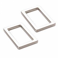 Load image into Gallery viewer, Rectangle Ring Flat 1in Nickel Set of Two | By Annie