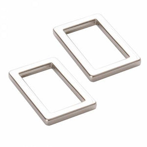 Rectangle Ring Flat 1in Nickel Set of Two | By Annie