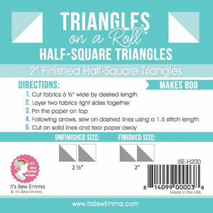 2" Half Square Triangle Paper - Triangles on a Roll #H200