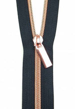 Load image into Gallery viewer, Zippers By The Yard Navy Tape Nylon Teeth #5 | Sallie Tomato