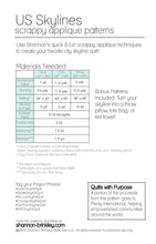 Load image into Gallery viewer, US Skylines Scrappy Appliqué Paper Pattern