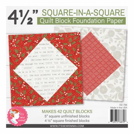 4.5inch Square in a Square Quilt Block Foundation Paper | It's Sew Emma