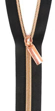 Load image into Gallery viewer, Zippers By The Yard Black Tape Nickel Teeth #5 | Sallie Tomato
