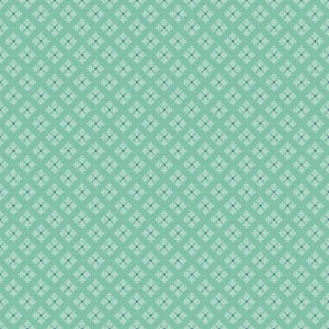 Bee Basics Stitched Flower Leaf Teal | Bee Basics Collection - Lori Holt | by the meter