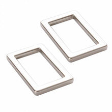 Load image into Gallery viewer, Rectangle Ring Flat 1in Nickel Set of Two | By Annie
