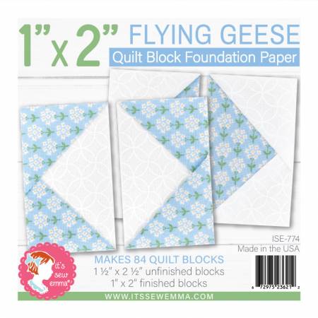 1inch x 2inch Flying Geese Quilt Block Foundation Paper | It's Sew Emma