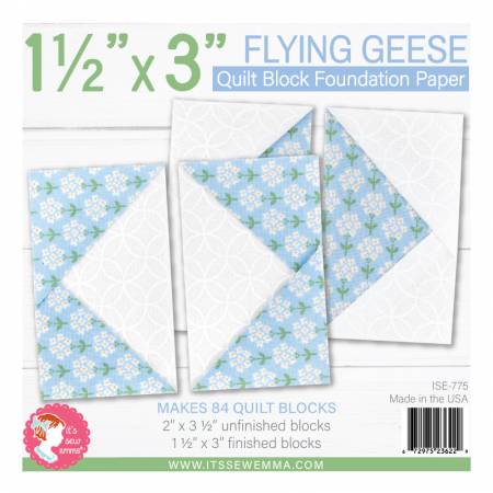 1.5inch x 3inch Flying Geese Quilt Block Foundation Paper