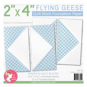 2inch x 4inch Flying Geese Quilt Block Foundation Paper