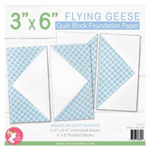 3inch x 6inch Flying Geese Quilt Block Foundation Paper