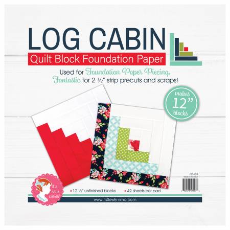 Log Cabin - Quilt Block Foundation Paper - 12 inch