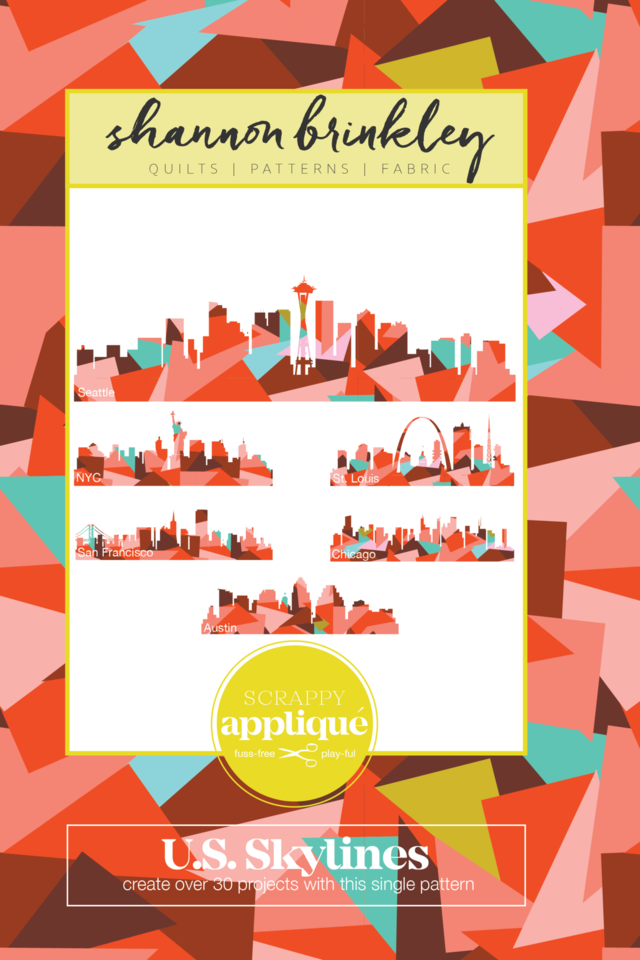 US Skylines Scrappy Appliqué Paper Pattern